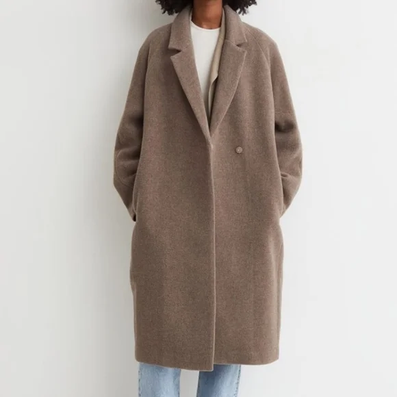 ⛔SOLD⛔🆕️ NWT H&M Wool Blend Coat in 'Brown' - Picture 2 of 16